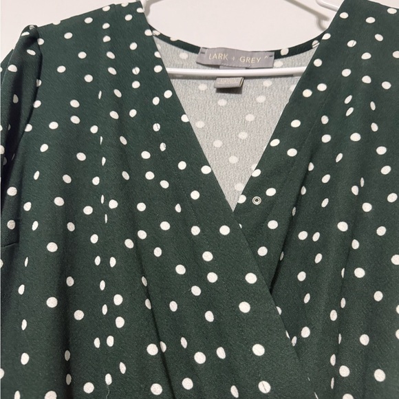 Hunter Green Polka Dot Midi Dress - Picture 4 of 6